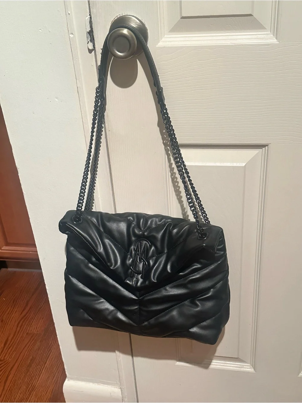 Steve Madden Quilted Vegan Leather Shoulder Bag with Chain Straps